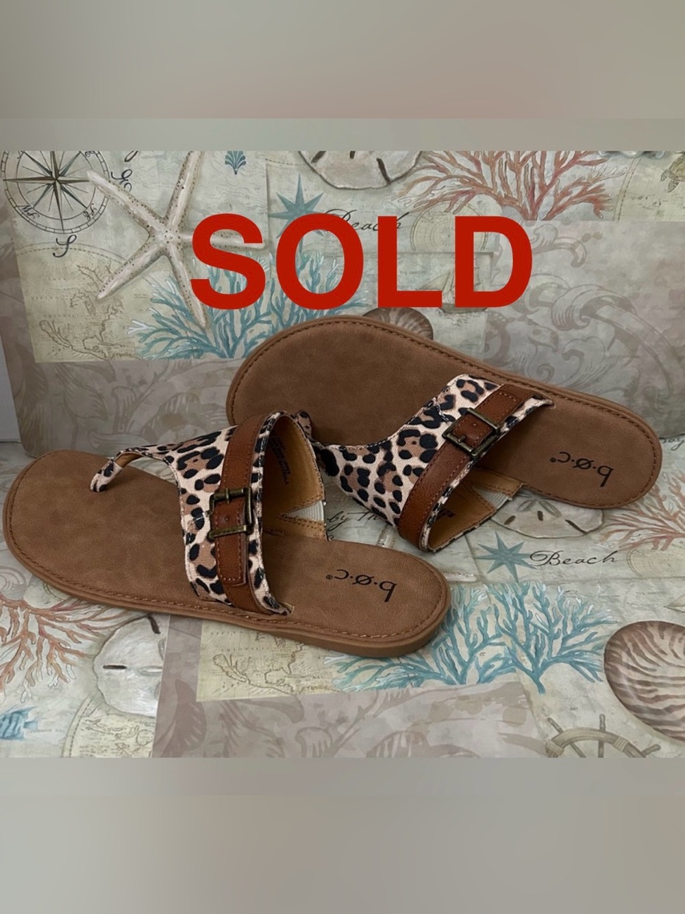b.o.c. Women’s Leopard Print Sandals, 9